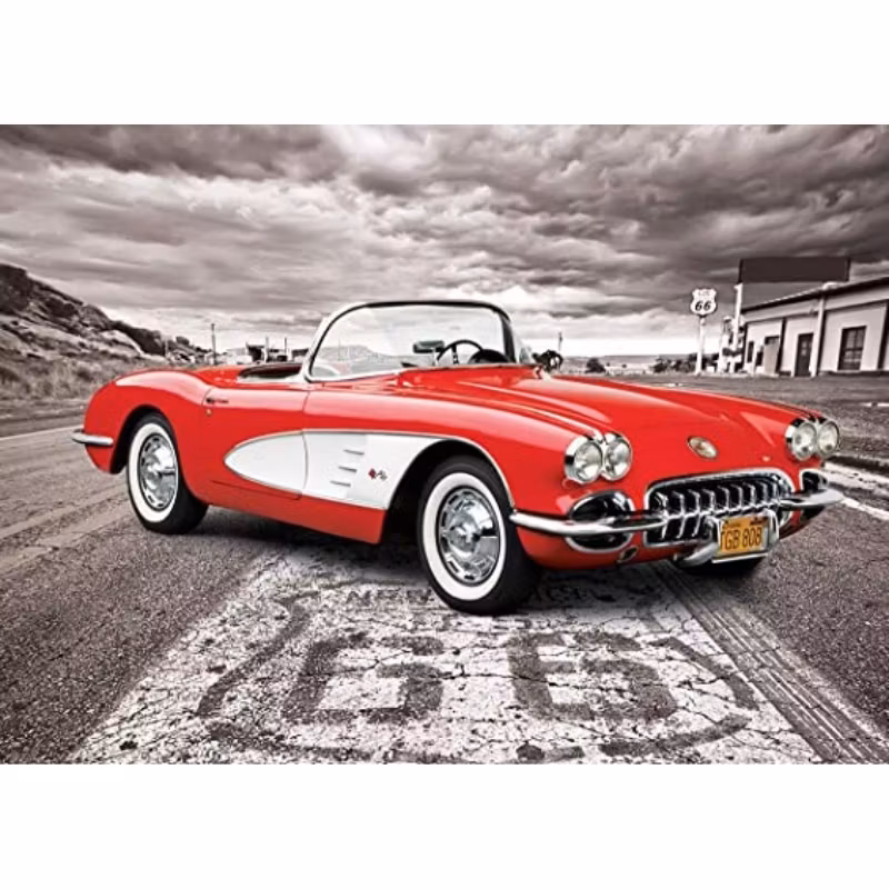 Diamanttavla Car Road 66 40x50