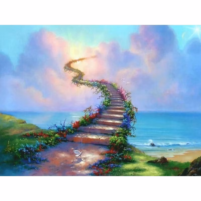 Diamanttavla (Runda) Stairways To Heaven 40x50