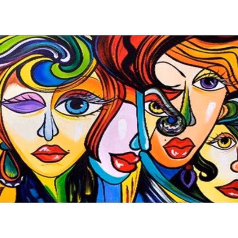 Diamanttavla (R) Abstract Faces 40x50