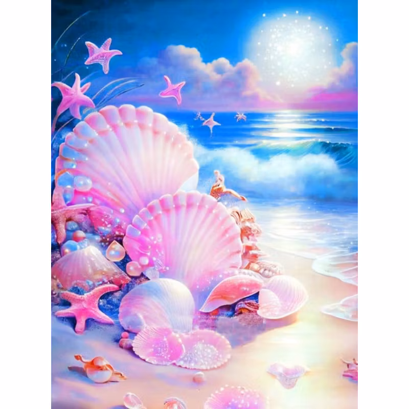 Diamanttavla Pink Shells 40x50