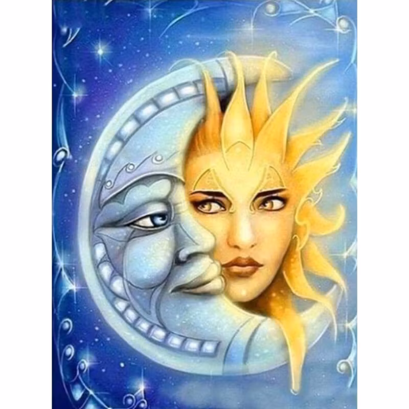 Diamanttavla Måne Och Sol 40x50