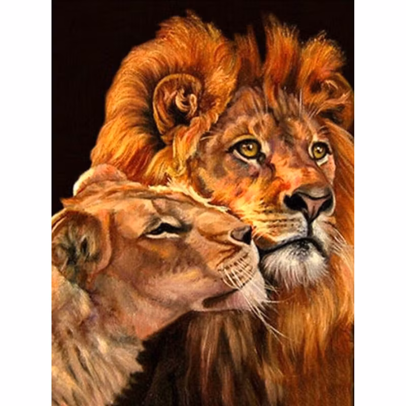 Diamanttavla Lions 40x50
