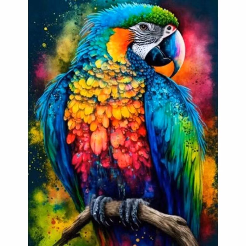 Diamanttavla Color Parrot 40x50