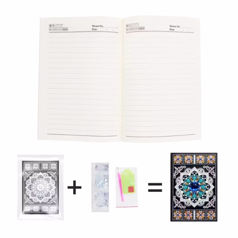 Diamanttavla Skrivbok Linjerad Circle Blue 64 Sidor