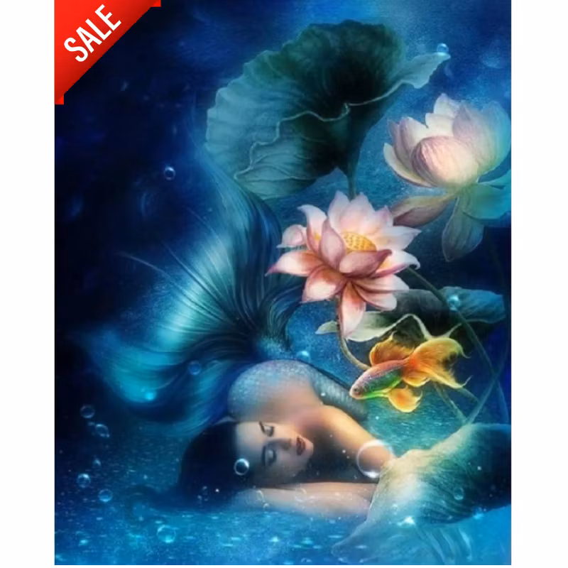 Diamanttavla Mermaid 40x50