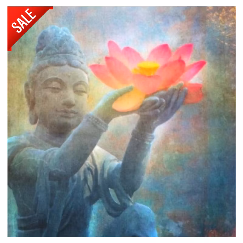 Diamanttavla (R) Buddha Lotus 40x40