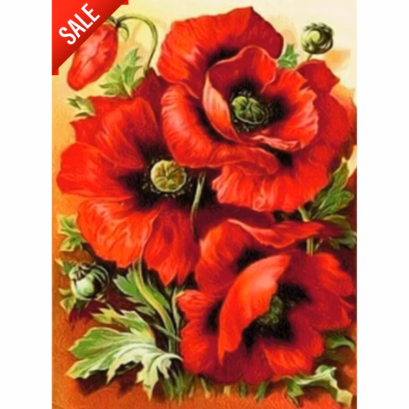 Diamanttavla (R) Vallmo 40x50