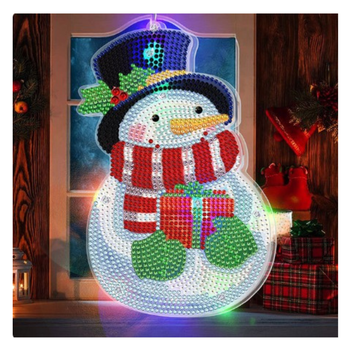 Diamanttavla Hängande Ledlampa Snögubbe