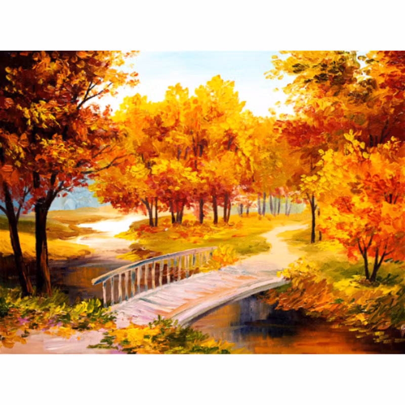 Diamanttavla Autumn Landscape 40x50