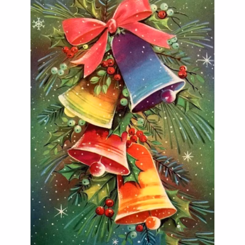 Diamanttavla Christmas Bells 30x40
