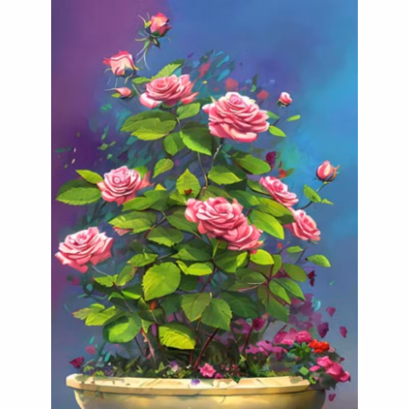 Diamanttavla Rosa Rosor 40x50