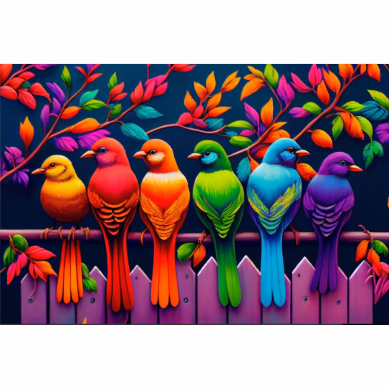 Diamanttavla Color Bird 50x70