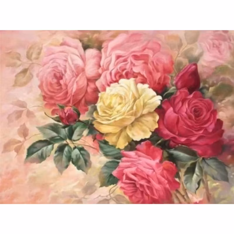 Diamanttavla Chic Roses 40x50