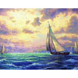Diamanttavla Segelbåtar 40x50