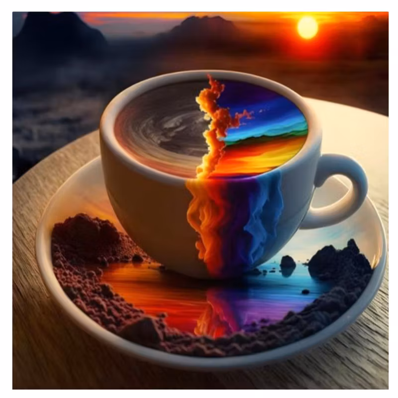 Diamanttavla Coffee Nature 40x40