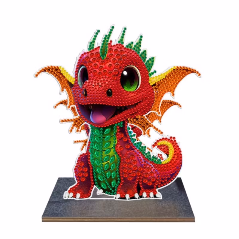 Diamond Painting Bordsdekoration Röd Drake 1 st