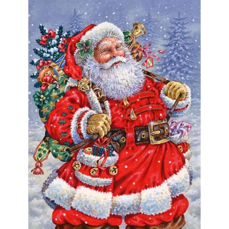 Diamanttavla Tomte Julaftonskväll 40x50