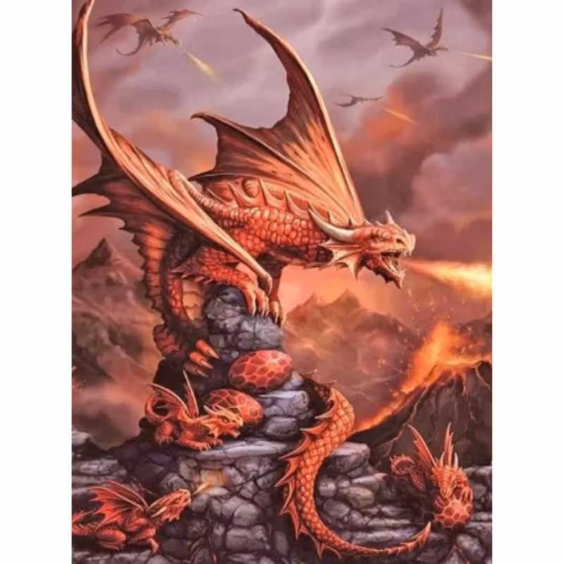 Diamanttavla Red Dragons 50x70