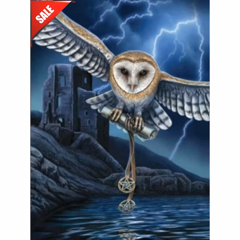 Diamanttavla Owl Magic 40x50