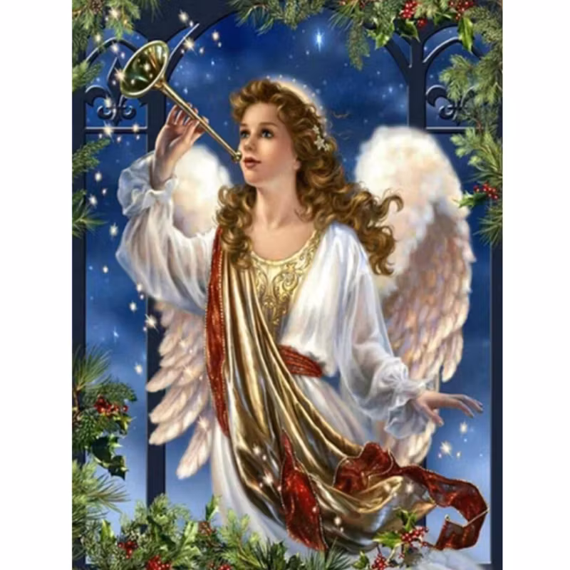 Diamanttavla Christmas Angel 40x50