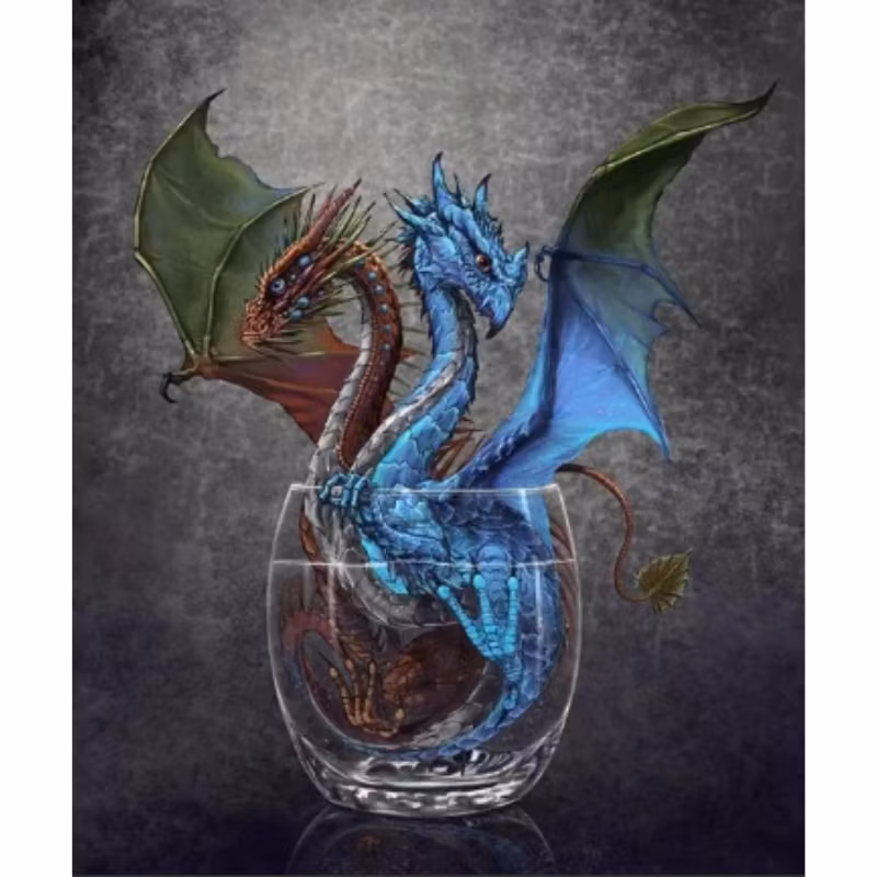 Diamanttavla Drakar I Glas 40x50