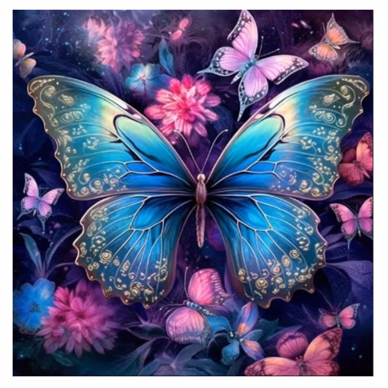 Diamanttavla Fjärilar 40x40
