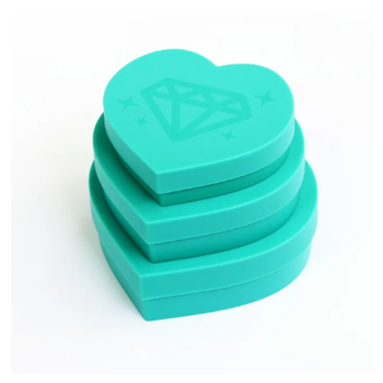 Diamond Painting Tråg Hjärtan 3-Pack Turkos