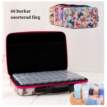 Pärlförvaring Väska Fjäril Osorterad Färg Med 60 Burkar