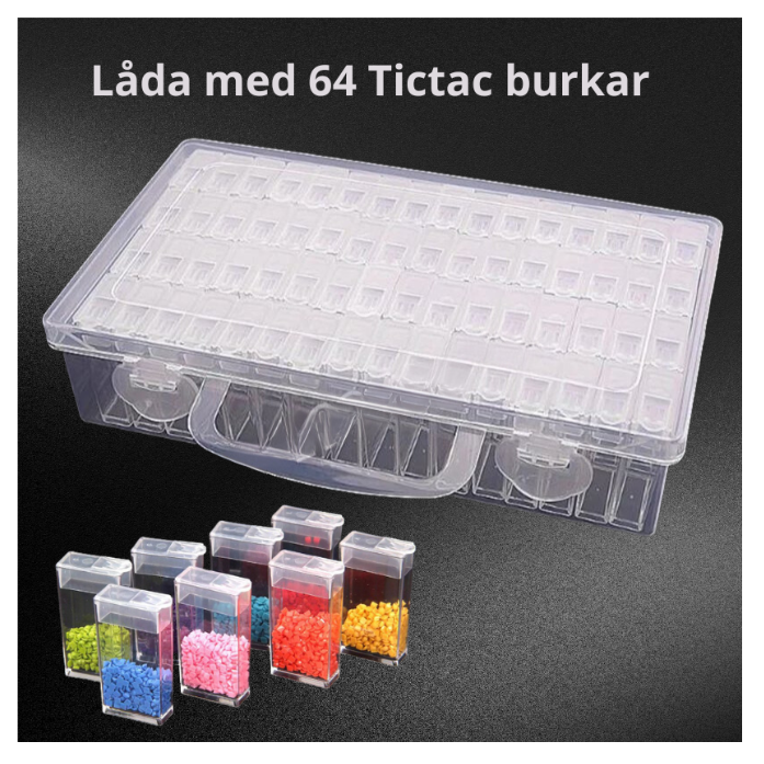 Pärlförvaring  64 Burkar Tictac