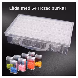 Pärlförvaring  64 Burkar Tictac