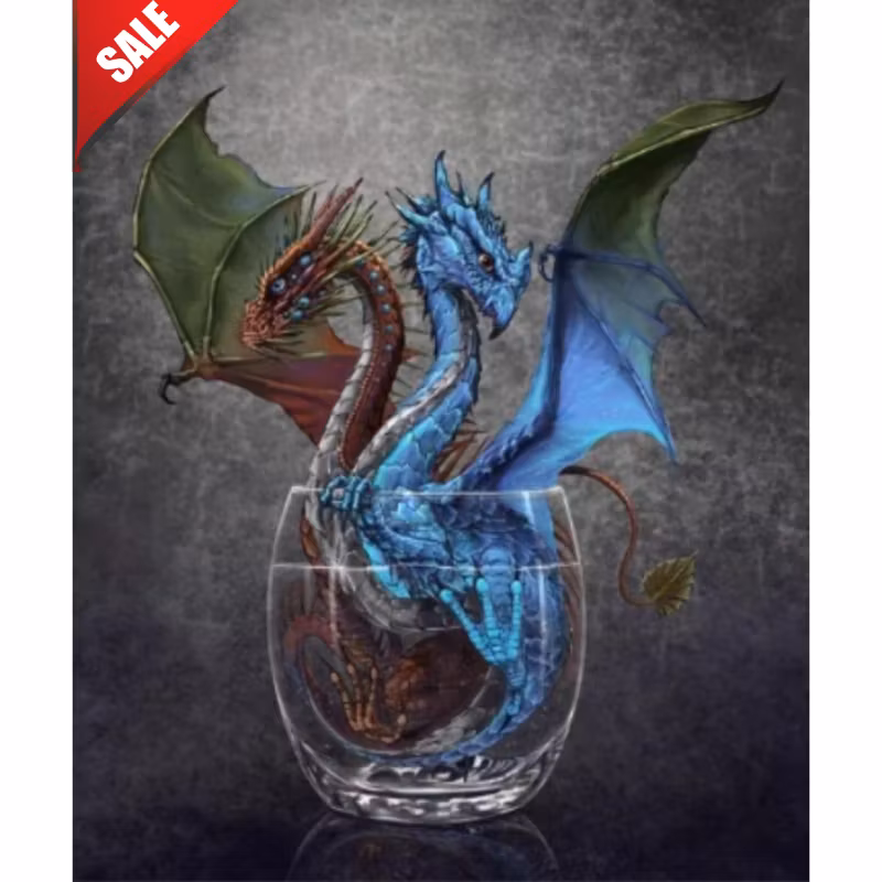 Diamanttavla Drakar I Glas 40x50