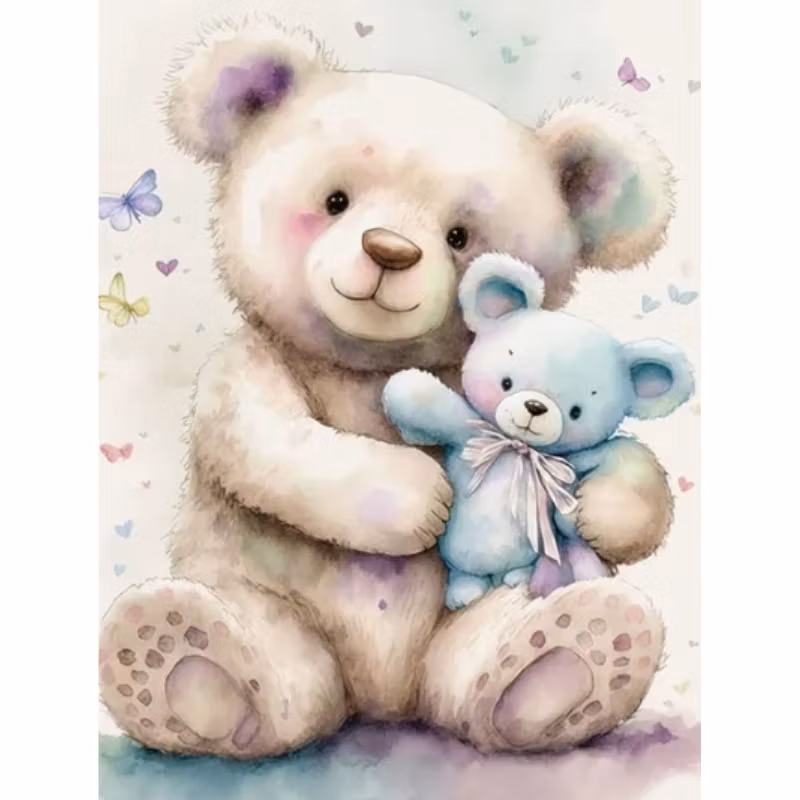 Diamanttavla Nallebjörn 40x50