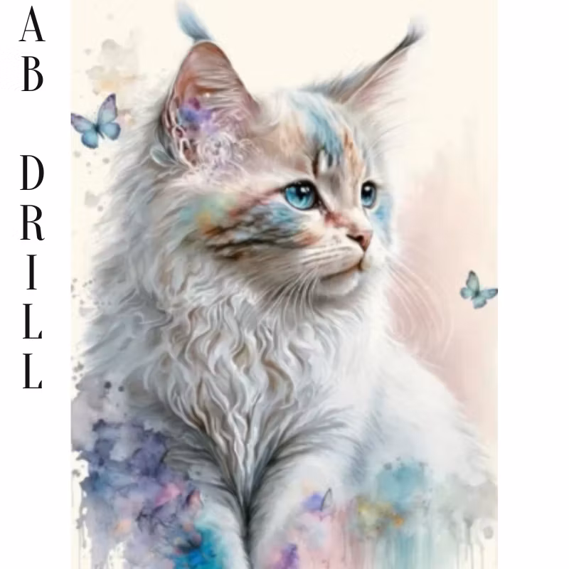 Diamanttavla AB Drills Cats And Butterflies 40x50