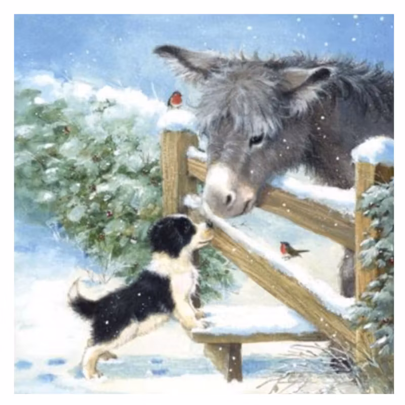 Diamanttavla Åsna Och Hund 50x50