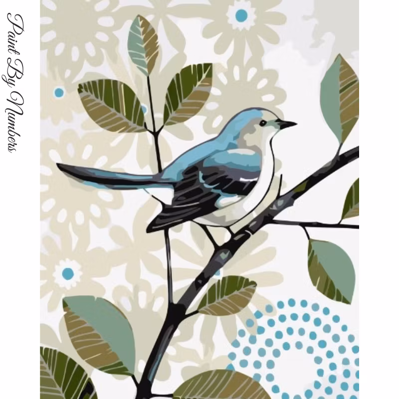 Paint By Numbers Fågel På Kvist Retro 40x50