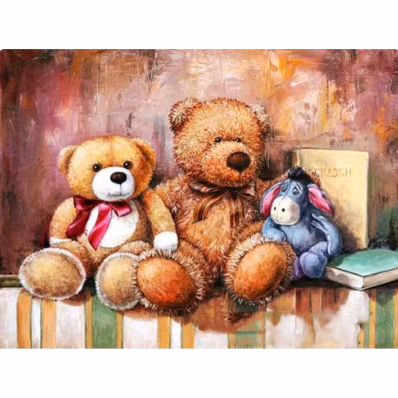 Diamanttavla Teddy And Ior 40x50