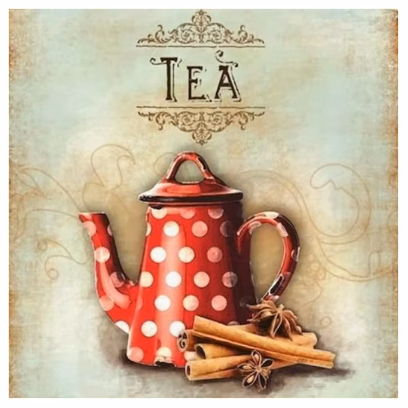 Diamanttavla Tea 40x40