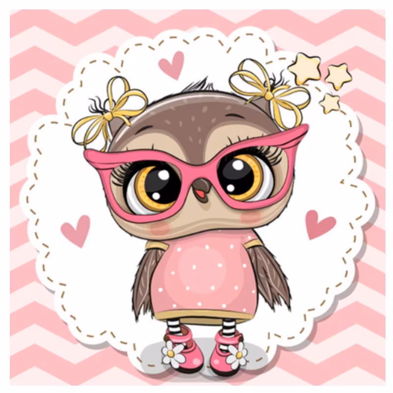 Diamanttavla (R) Chic Owl 30x30