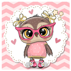 Diamanttavla (R) Chic Owl 30x30