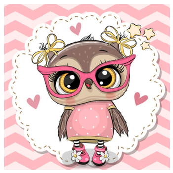 Diamanttavla (R) Chic Owl 30x30