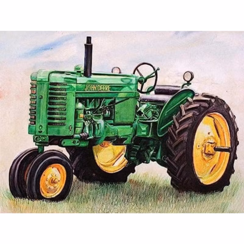 Diamanttavla (R) Green Tractor 40x50