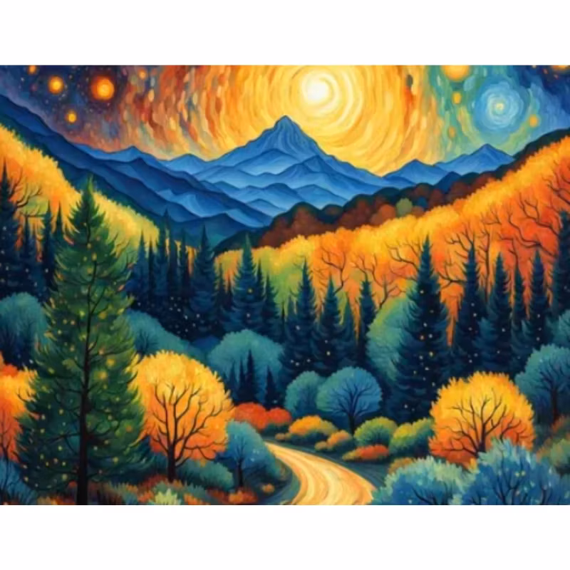 Diamanttavla Höstlandskap 40x50