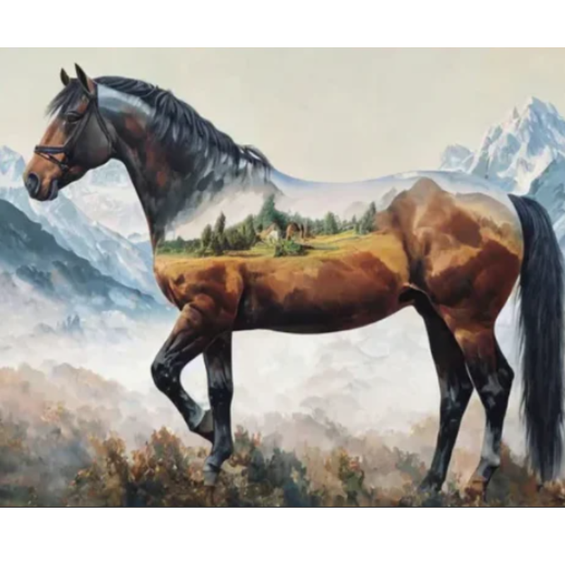 Diamanttavla Horse Nature 50x70