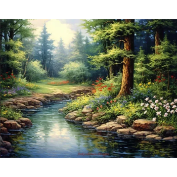 Diamanttavla Skogsbäck 40x50