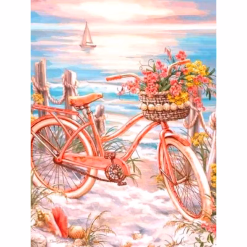 Diamanttavla Beach Bike 40x50