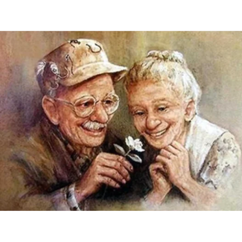 Diamanttavla Eldery Love 40x50