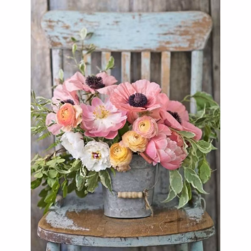 Diamanttavla Flower Chair 40x50