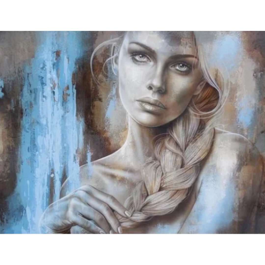 Diamanttavla Woman Blue Eyes 40x50