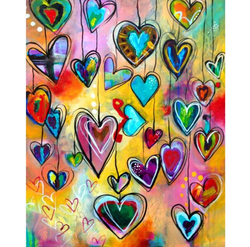 Diamanttavla Love Hearts (RUNDA) 40x50