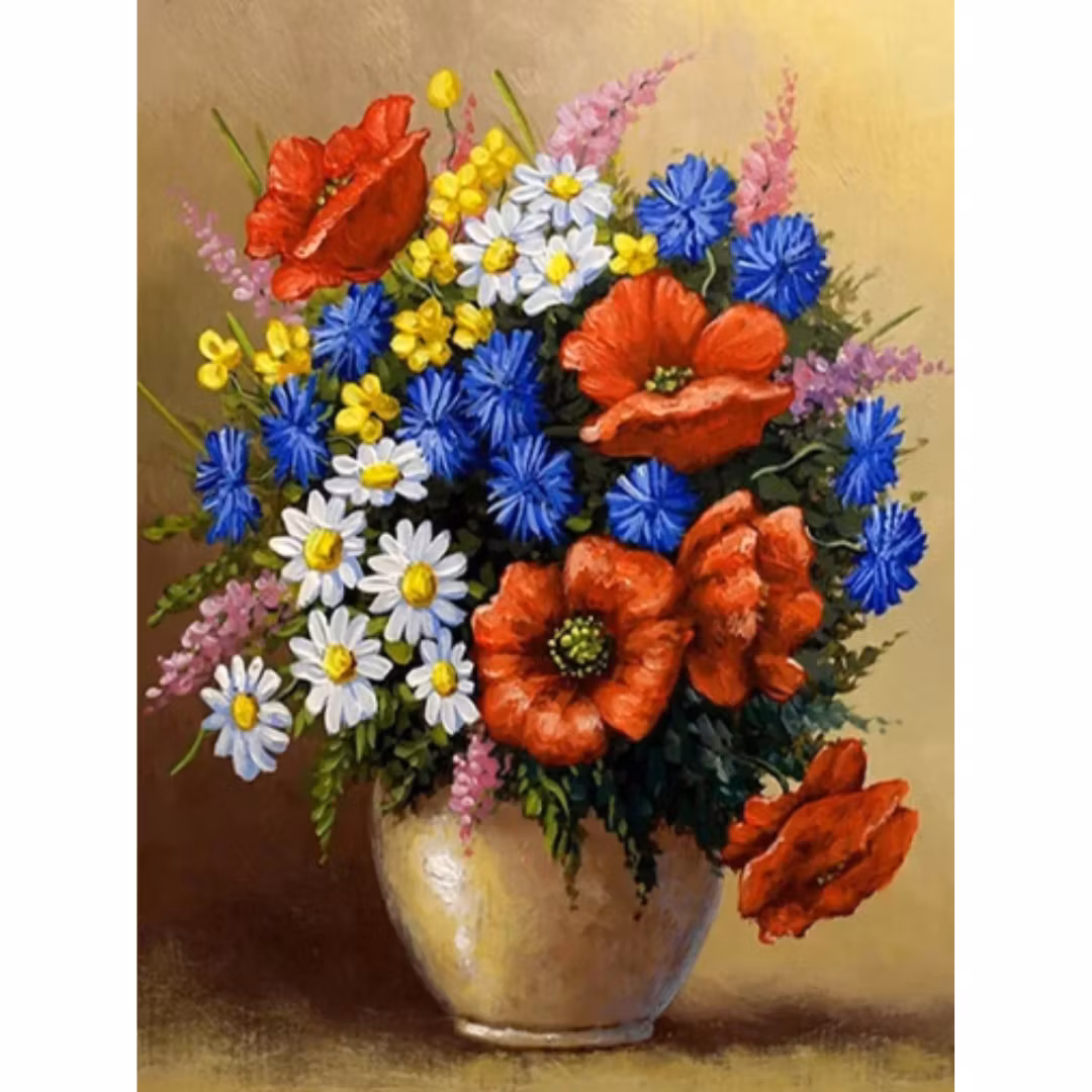 Diamanttavla Somrig Bukett 40x50